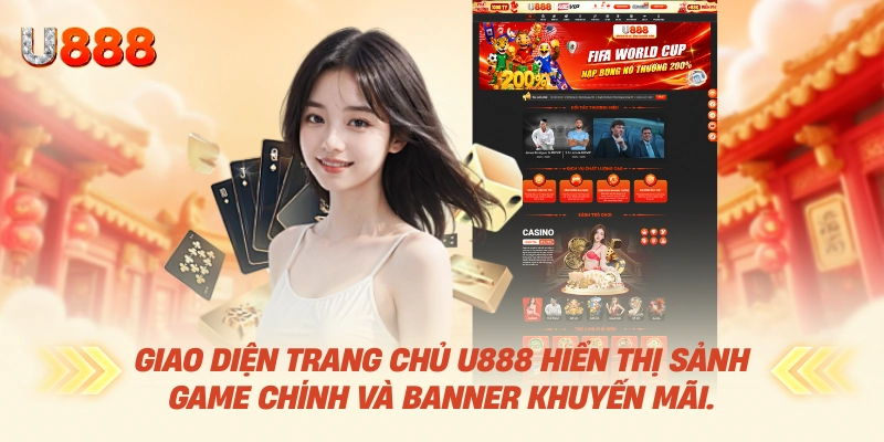 U88 – UU88 Nhà Cái U888.COM Kho Game Đa Dạng, Ưu Đãi Hấp Dẫn 2026 15 Giao diện trang chủ U888 hiển thị sảnh game chính và banner khuyến mãi.